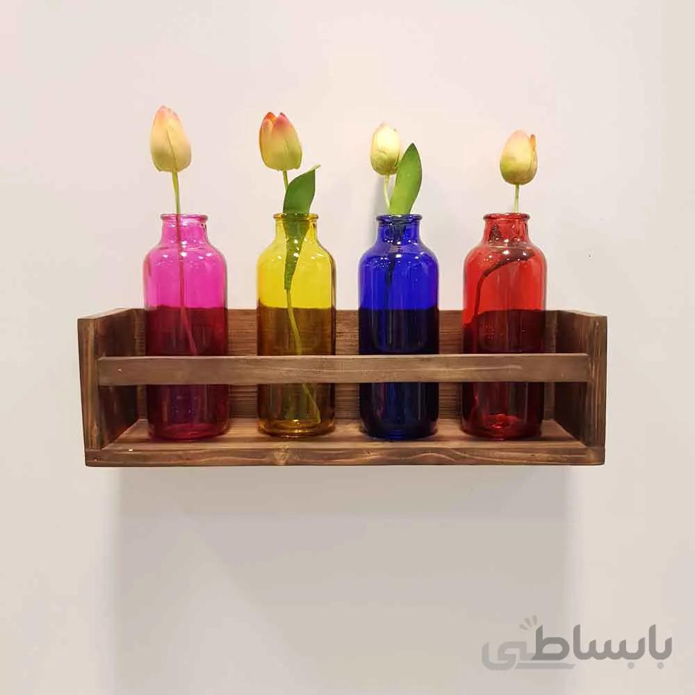 باکس دیواری چوبی رنگ قهوه ای 40 سانتی