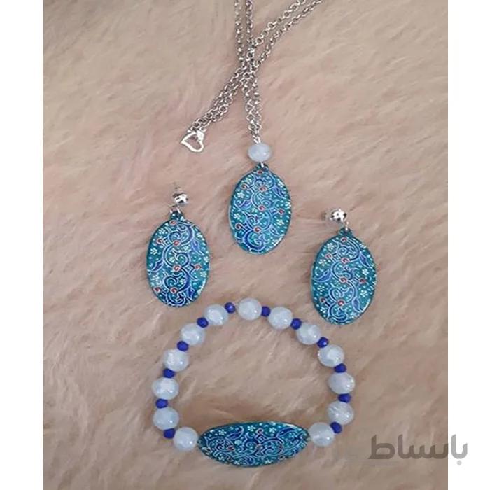 ست دستبند، گوشواره و گردنبند میناکاری کد M-200