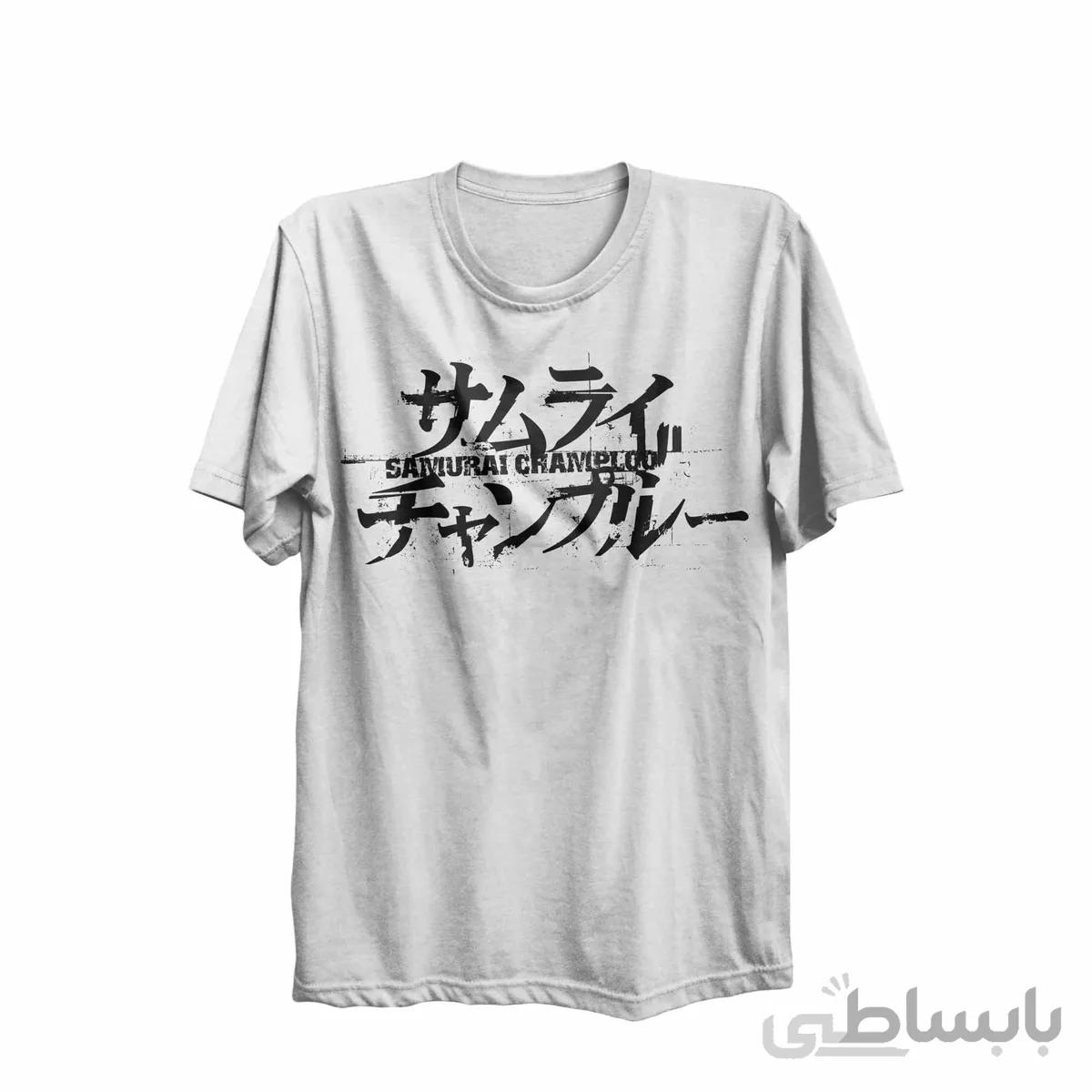 تیشرت یقه گرد سفید طرح انیمه سامورایی چامپلو Samurai Champloo کد KCT10463 کد 284963