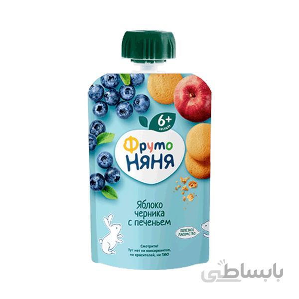 پوره ساندیسی سیب قرمز و بلوبری با کوکی فروتونیانیا frutonyanya