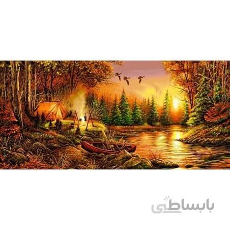 نخ و نقشه تابلو فرش طبیعت کد 5 طرح مرداب
