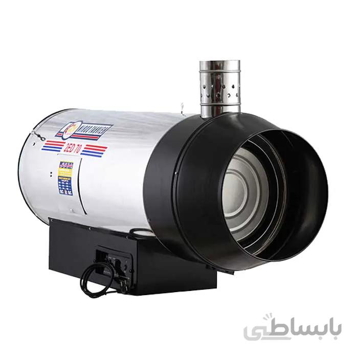 جت هیتر دوموتوره نیروتهویه البرزدوگانه سوز دودکش دار مدل 2ED-70