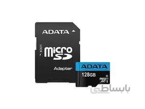 کارت حافظه ای دیتا مدل ADATA Premier microSDXC Card UHS-I Class 10 A1 V10 128GB 100MB/s با آداپتور