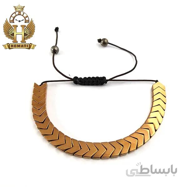 دستبند بافت با سنگ حدید DDD1209 کافی