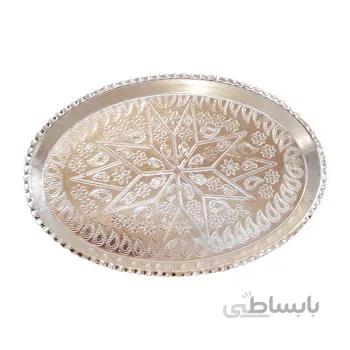 سینی مسی سفید بادامی قطر18*27 توت کالا tootkala 1423
