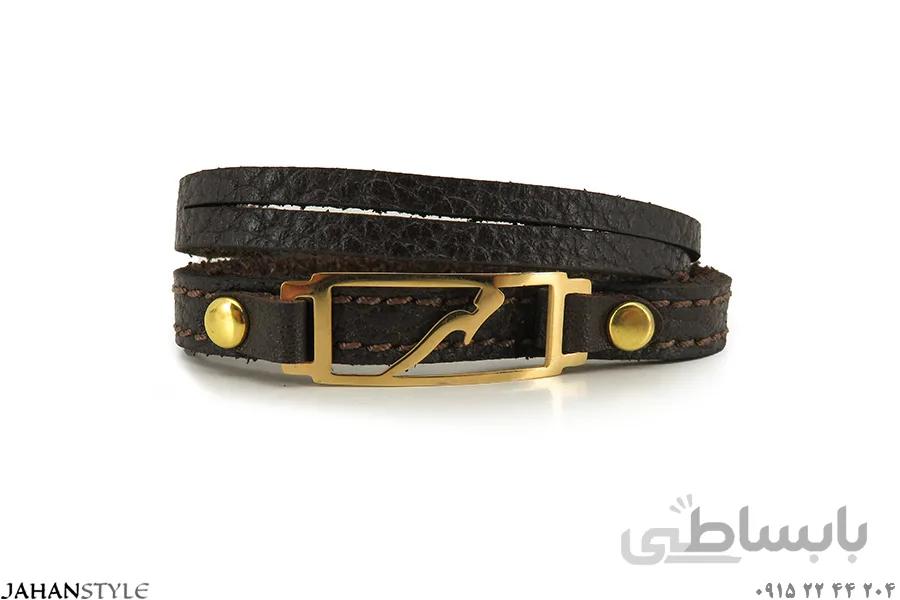 دستبند چرم طبیعی اسپرت نشان ماه تولد (مهر)