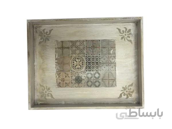 سینی چوبی مستطیل طرح قدیم