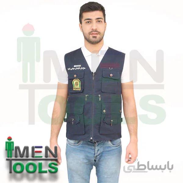 خرید جلیقه خبرنگاری کتان مدل هشت جیب | ژیله خبرنگاری