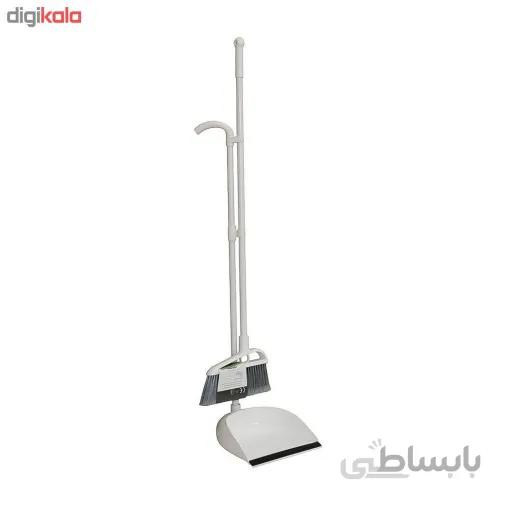 ست جارو و خاک انداز لیمون دسته بلند