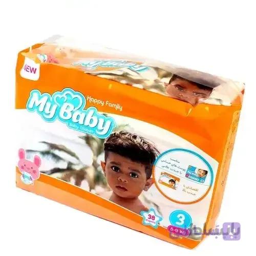 پوشک بچه مای بیبی سایز 3 بسته 38 عددی