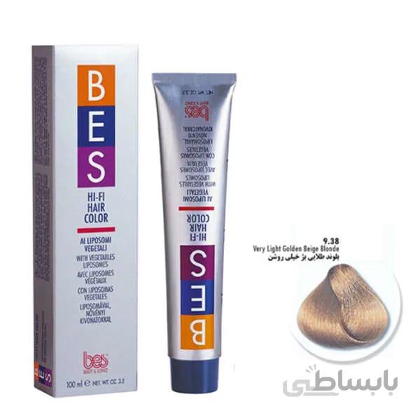 رنگ موی BES بلوند طلایی بژ خیلی روشن 9/38