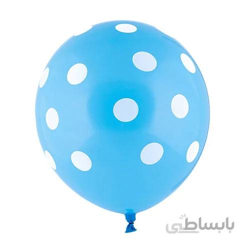 بادکنک لاتکس آبی خال سفید