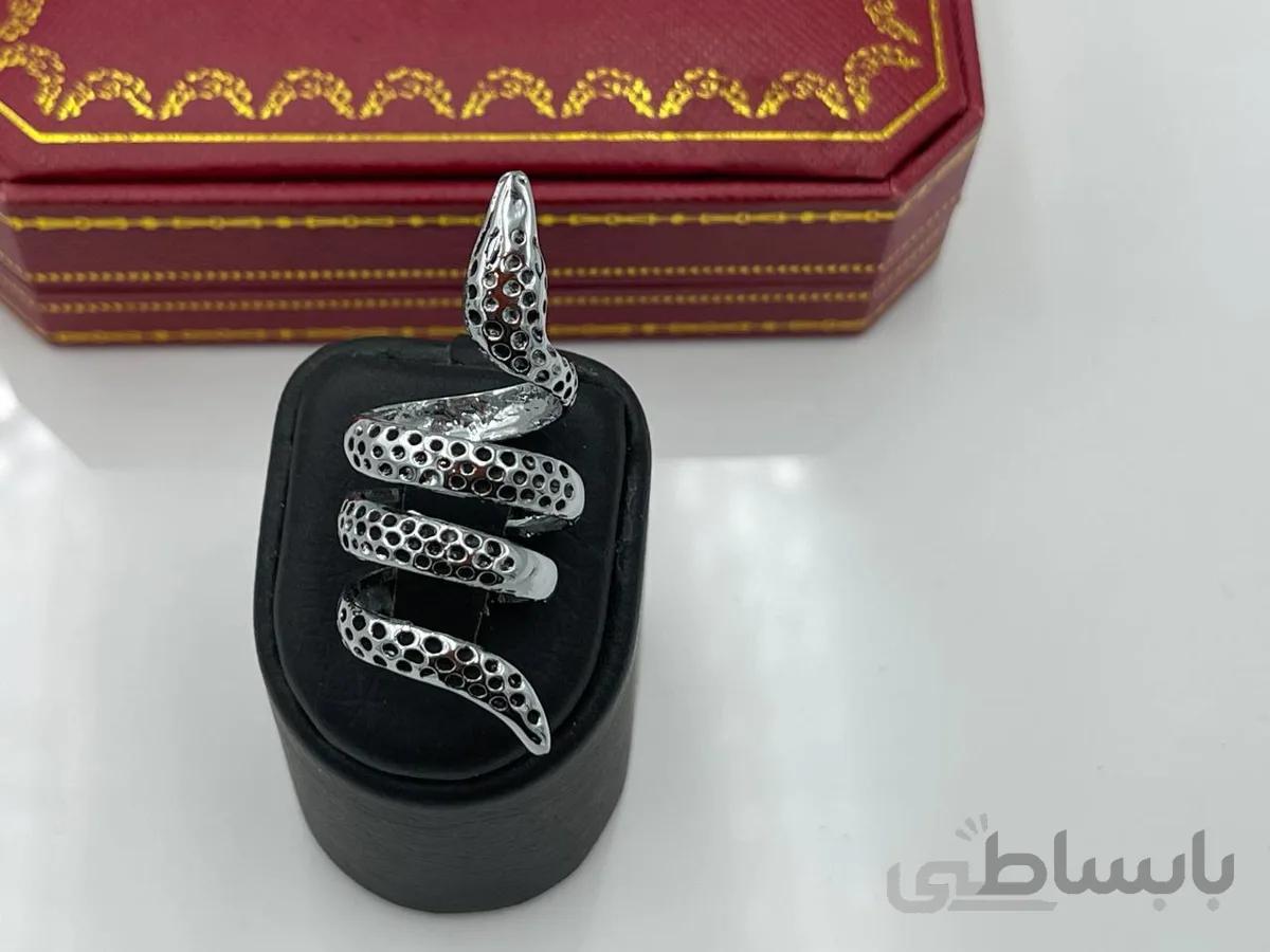 انگشتر ورشو طرح مار استیل