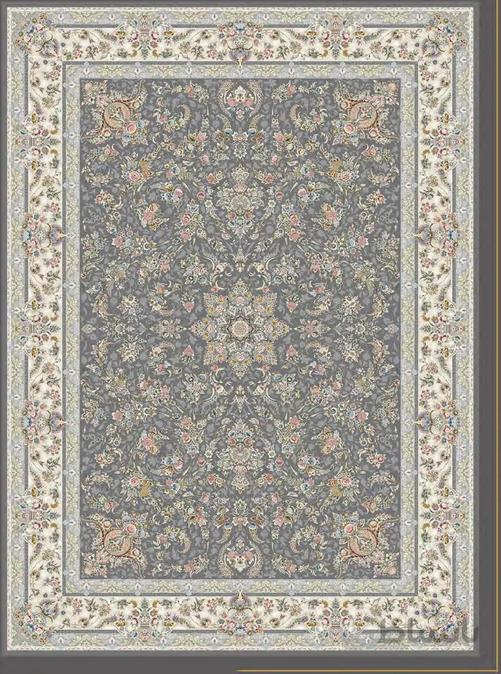 قالی سلیمان طرح DM01 کد رنگ 3829 کرم 1500 شانه تراکم 4500