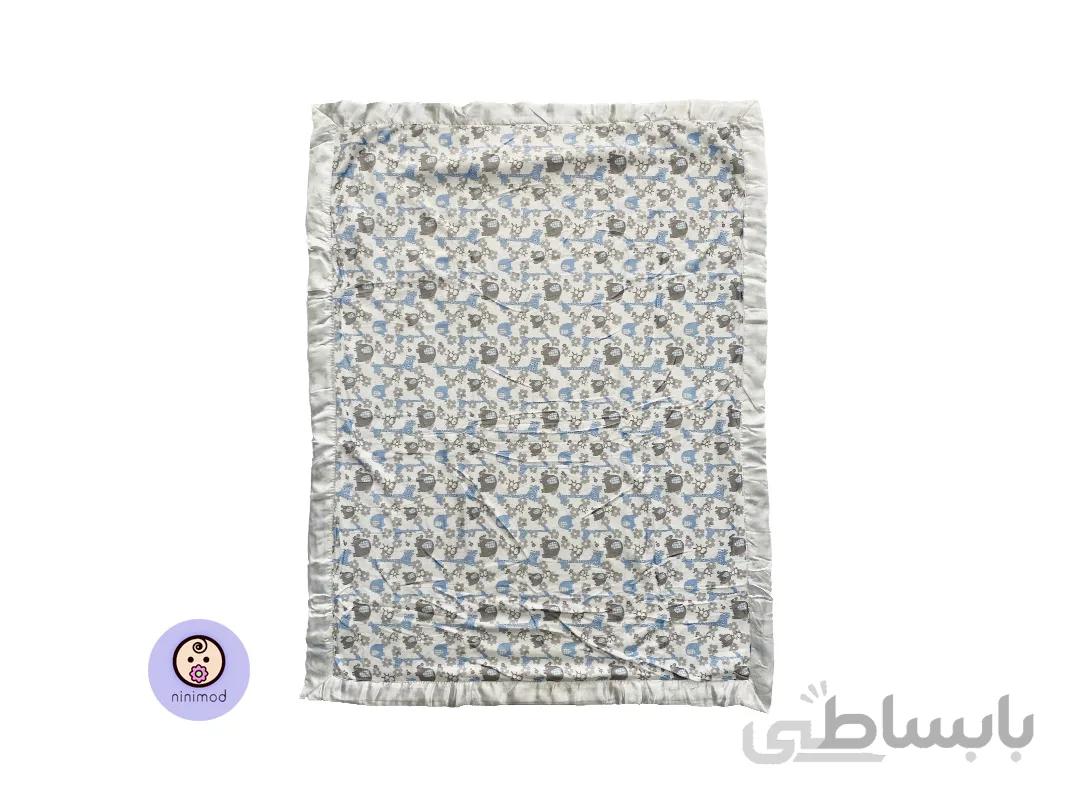 پتو دورپیچ طرح Zoo رنگ آبی