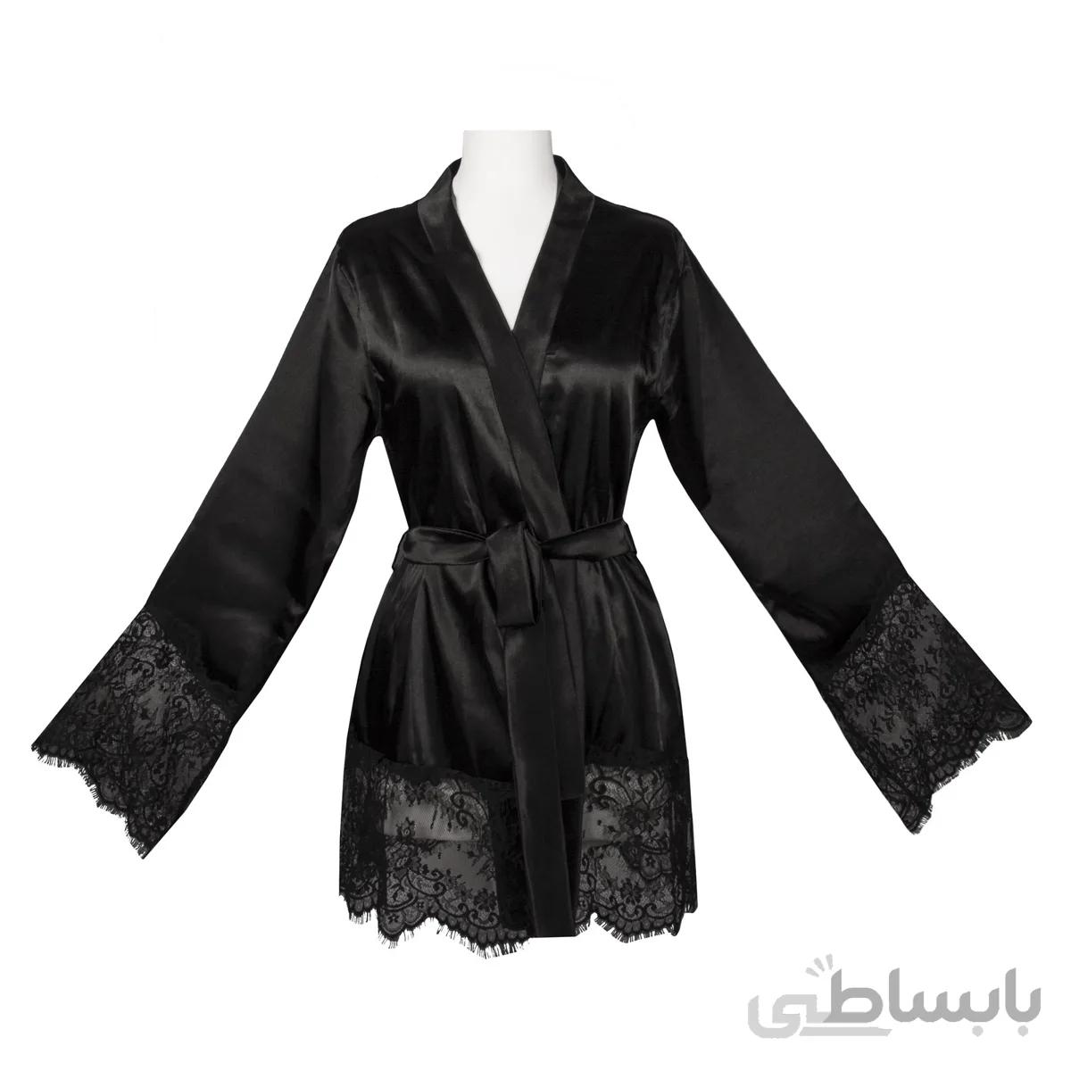 لباس خواب ساتن کیمونویی طرح روبدوشامبر تیساپه 506