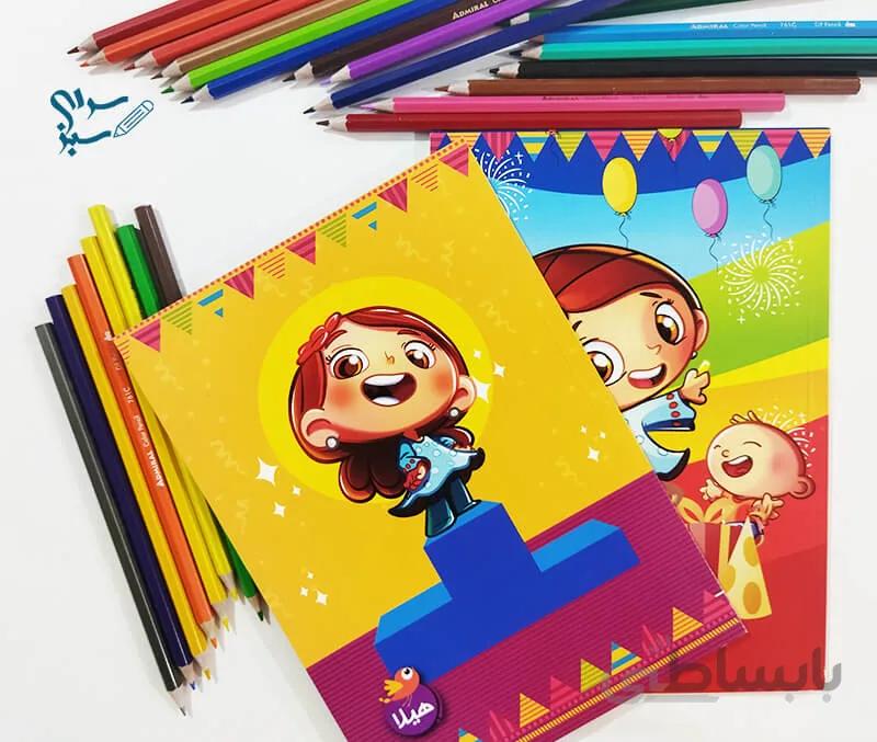 دفتر نقاشی 50 برگ ته چسب جلد گلاسه