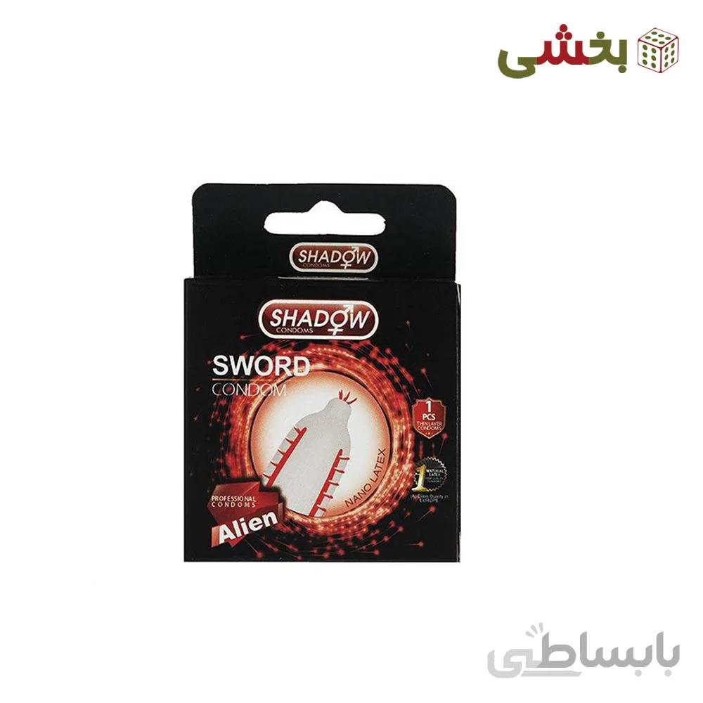 کاندوم فضایی شادو با خار برجسته مدل Sword بسته 1 عددی ا Shadow Sword Condom 1 Pcs