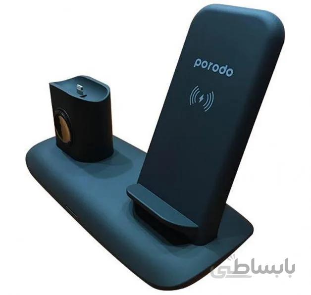 شارژر وایرلس 27 وات پرودو مدل 4- in- 1 Slim Charging Base PD- W02 ا Porodo 4- in- 1 Slim Charging Base PD- W02
