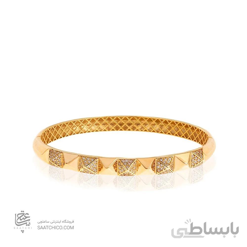 دستبند النگویی طلا طرح هرم - نگیندار کد CB418