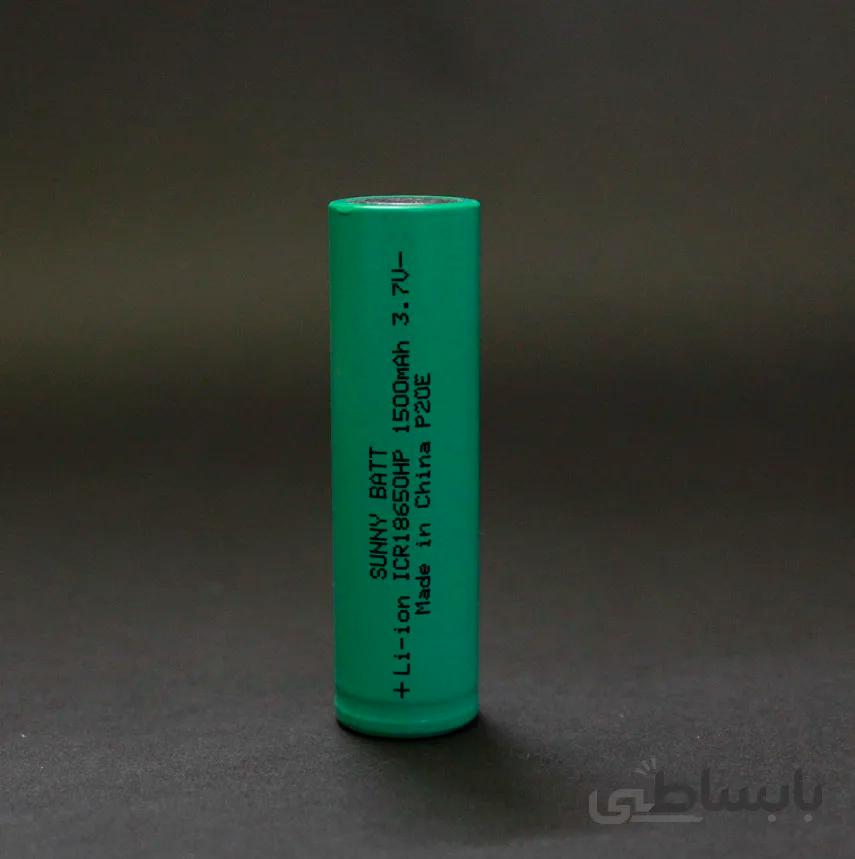 باتری لیتیوم یون سایز 18650 مارک SUNNY BATT ظرفیت 1500 میلی آمپر پاور