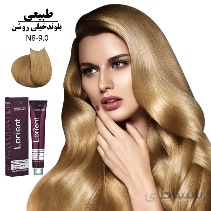 رنگ مو لورینت 100میل کراتینه بلوند خیلی روشن N8-9.0