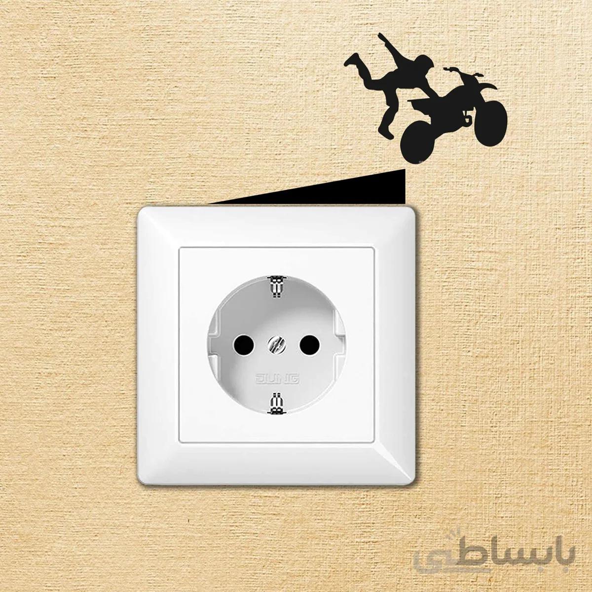 اشکال دکوراتیو کلید و پریز فروشگاه آژنگ طرح موتور کد D-S-747