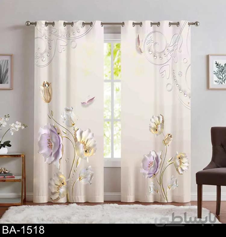 پرده پذیرایی گل طلایی BA-1518