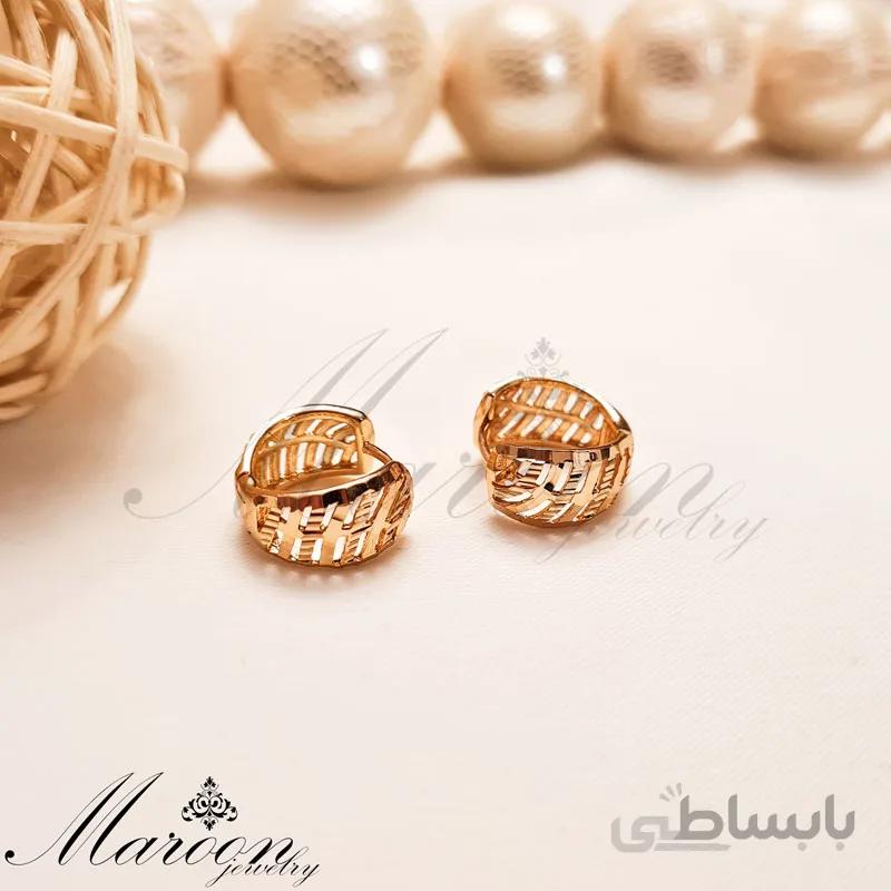 گوشواره حلقه ای تراش‌دار مارون CG58