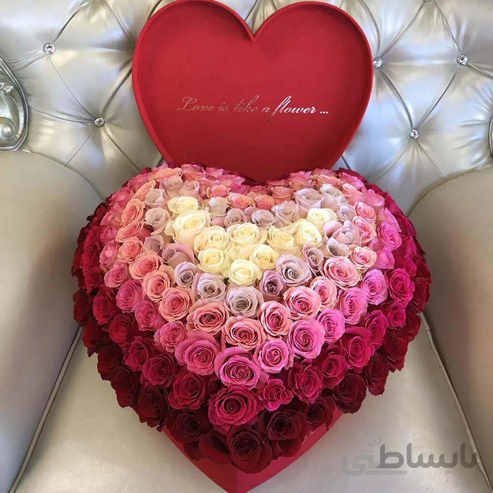 باکس گل رز سفید و صورتی شماره ۱۷۸