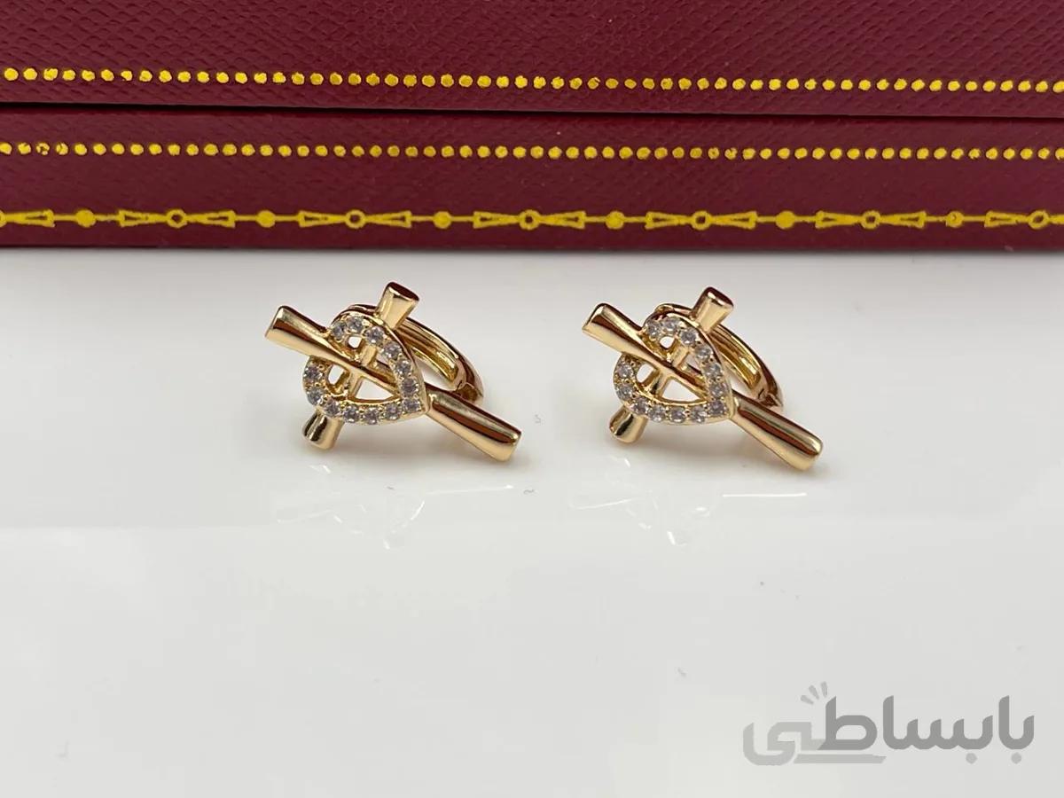 گوشواره ژوپینگ حلقه ای طرح صلیب