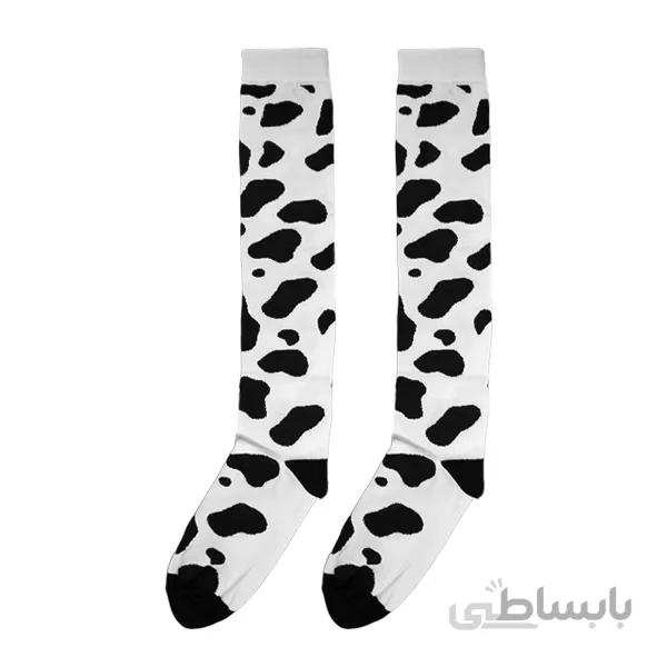 جوراب زیر زانو زنانه طرح پوست گاوی کد PH607