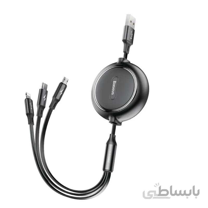 کابل شارژ و انتقال داده سه سر بیسوس Baseus Golden Loop Cable 1.2m
