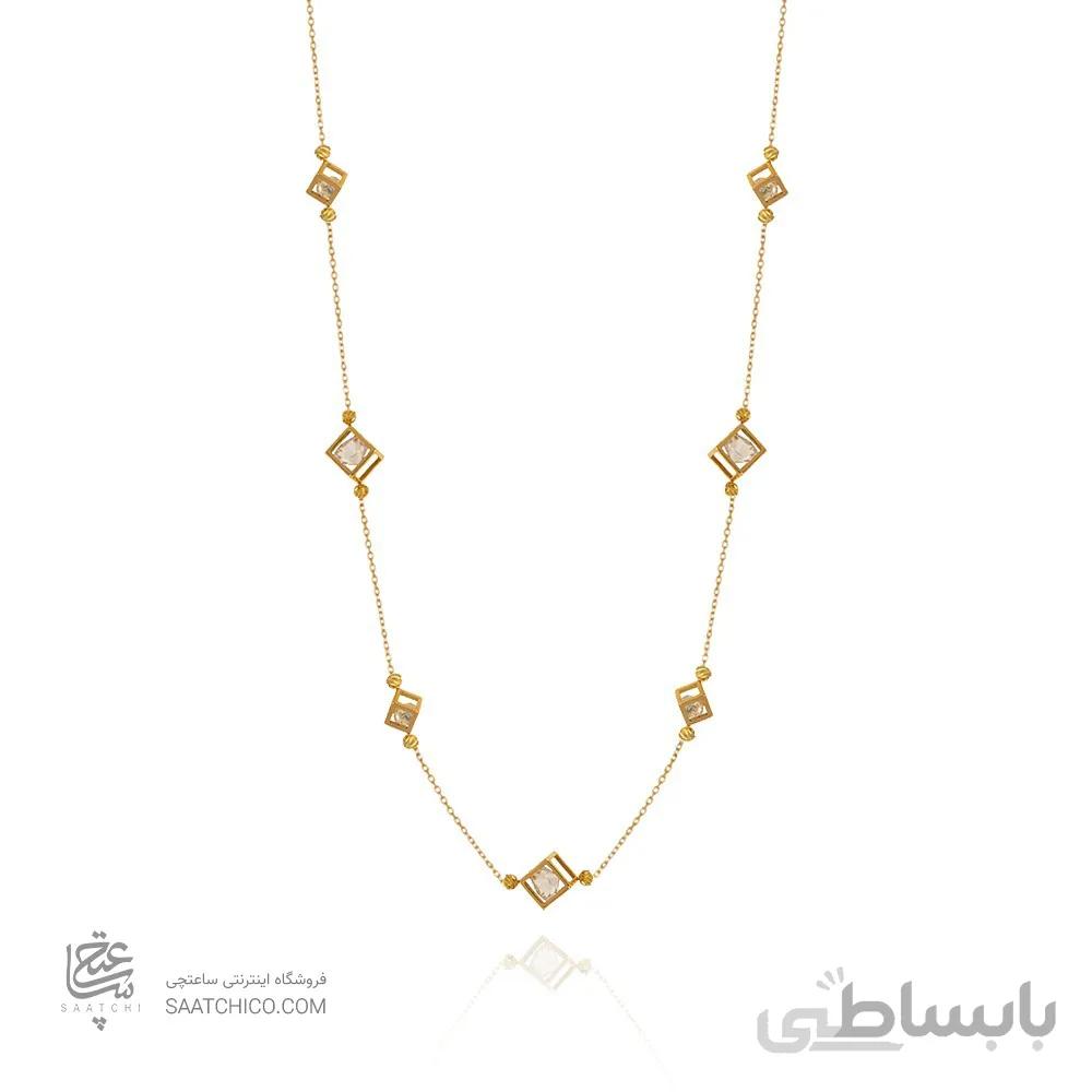 گردنبند رولباسی طلا با کریستال کد XN627