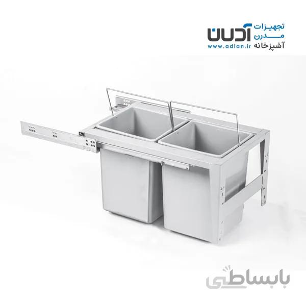 سطل زباله دومخزنه کوچک ریل تاندم (24 لیتری) – دیاکو