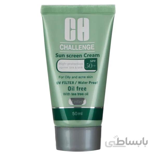 کرم ضد آفتاب چلنج مدل Tinted For Oily And Acne Skin حجم 50 میلی لیتر