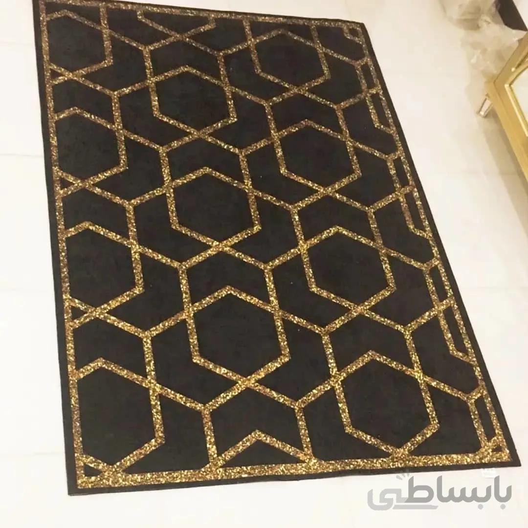 فرشینه طرح کندومشکی طلای سایز 150-225
