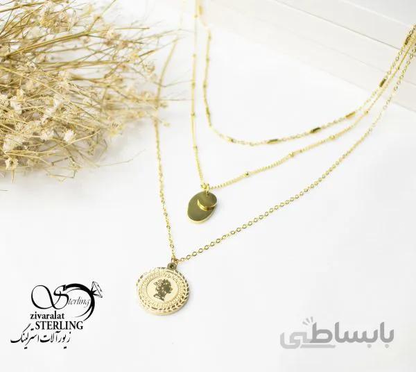 گردنبند زنانه استیل چند زنجیره الیزابت