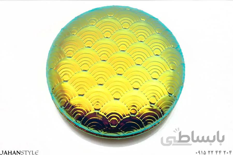 آینه کیفی دو طرفه روکش پولکی هفت رنگ