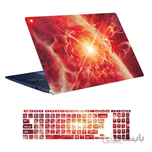 اسکین لپ تاپ طرح Space کد ۱۲۶ به همراه استیکر کیبورد