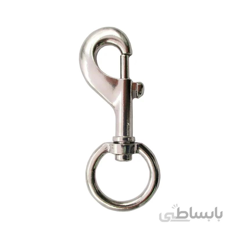 مدبر کیف ته گرد فلزی نقرهای طول 10 سانتیمتر