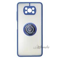 قاب محافظ مات انگشتی شیائومی پوکو اکس3 Translucent Matte Hybrid Ring Case Xiaomi poco سورمه ای