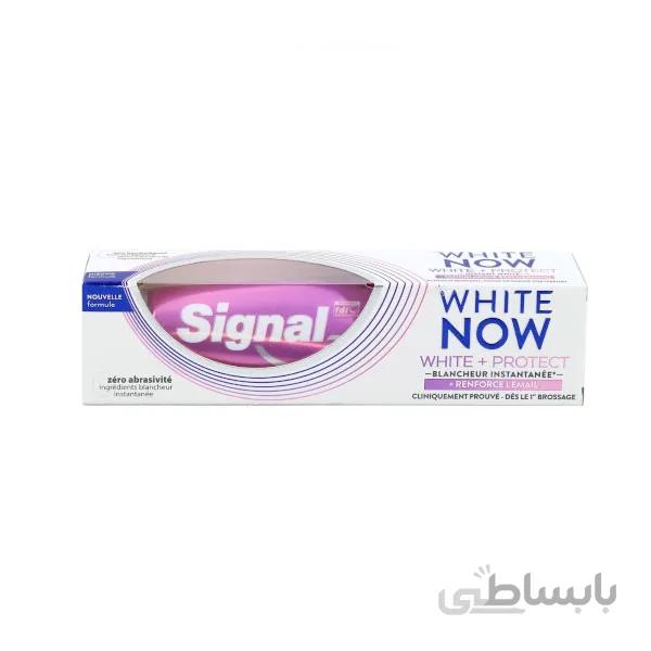 خمیر دندان سیگنال وایت بنفش مدل signal white now white protection حجم 75 میل