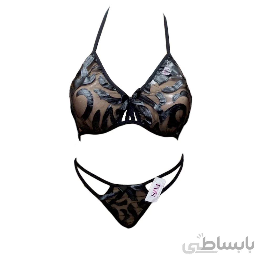 ست سوتین و شورت فانتزی زنانه طرح چرم