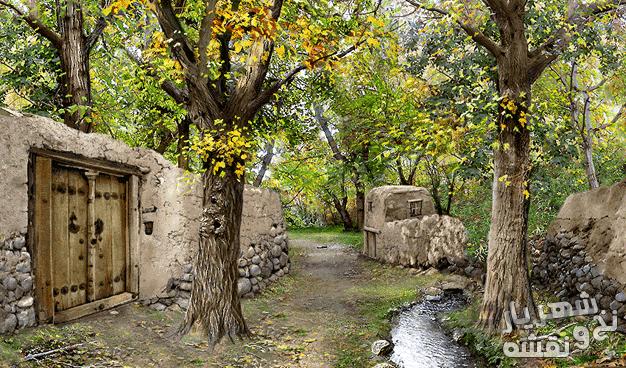 خرید اینترنتی نخ و نقشه تابلو فرش طرح کوچه باغ امید زندگی کد j-311