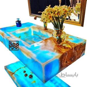 روشویی سنگی مرمر آبی مدل رکسانا