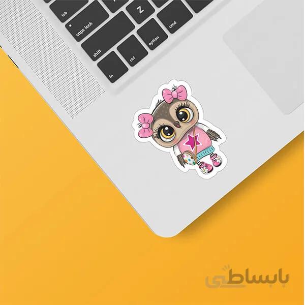 استیکر لپ تاپ طرح جغد کد ۰۸