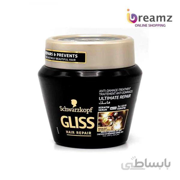 ماسک موی گلیس مشکی سری Hair Repair مدل Ultimate Repair حجم 300 میل