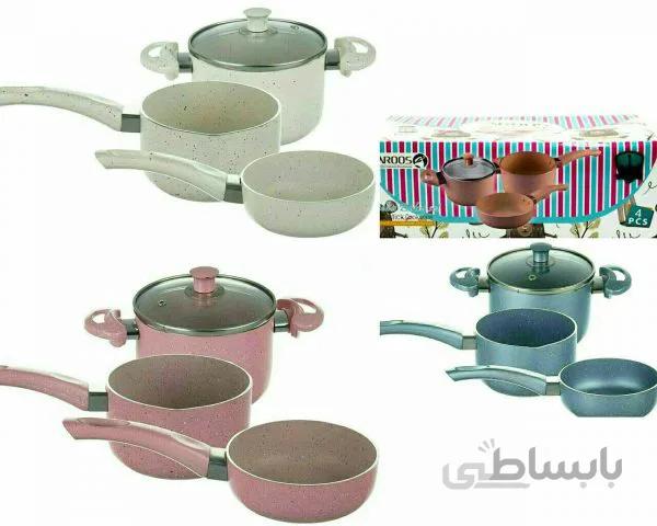 سرویس قابلمه 4 پارچه عروس مدل نلیا کرم