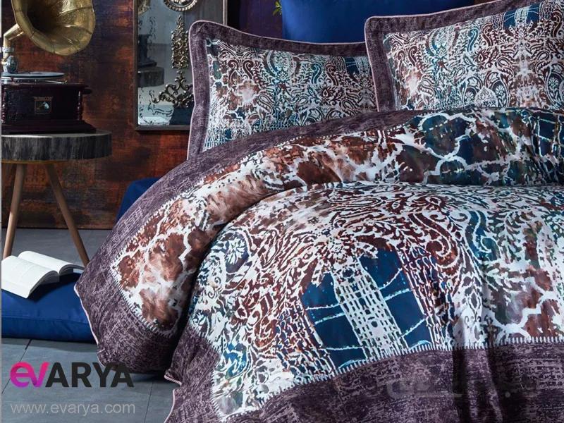 ست کامل ملحفه بدون کش دو نفره برند club cotton طرح Gothica شش تکه